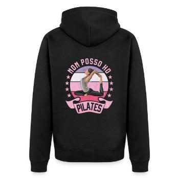 I can not have Pilates Yoga Woman Nice Fitness - Unisex Premium Organic Zip Hoodie - black - Back - Nico (187cm)