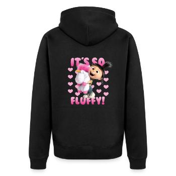 Minions Agnes It's So Fluffy Pink Avec Licorne - Veste à capuche bio Premium Unisexe - noir - Dos - Nico (187cm)