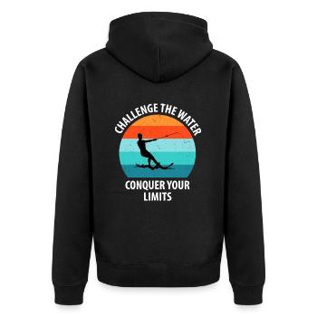 Ski nautique, ski nautique, skieurs nautiques - Veste à capuche bio Premium Unisexe - noir - Dos - Nico (187cm)