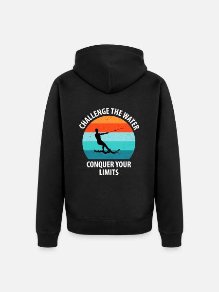 Waterski's, waterski's, waterskiërs - Uniseks Premium bio ziphoodie - zwart