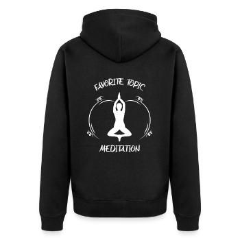 Meditaion - Unisex Premium Bio Zip Hoodie - Schwarz - Hinten - Nico (187cm)
