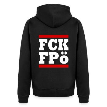 Fck fpö - Veste à capuche bio Premium Unisexe - noir - Dos - Nico (187cm)