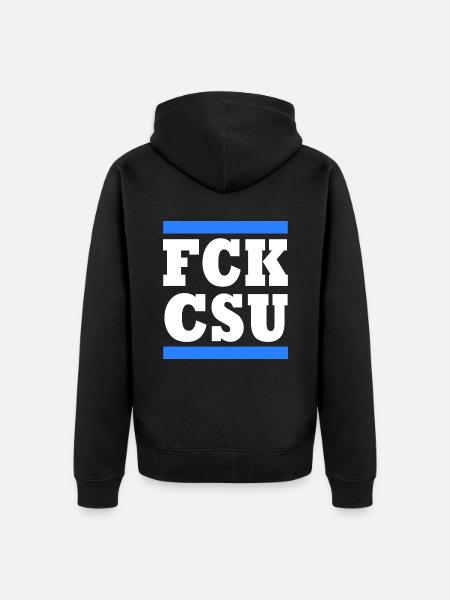 Fck csu - Unisex Premium Organic Zip Hoodie - black