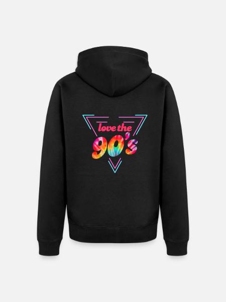 Musik 90er - Unisex Premium Bio Zip Hoodie - Schwarz