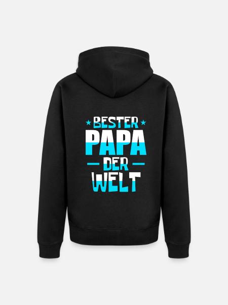 Bester Papa der Welt - Unisex Premium Bio Zip Hoodie - Schwarz