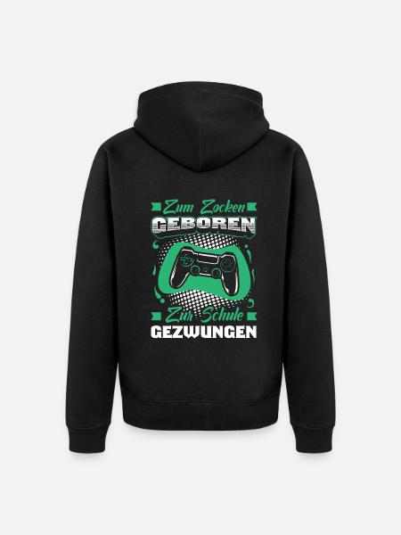 Gamer Spruch - Unisex Premium Bio Zip Hoodie - Schwarz