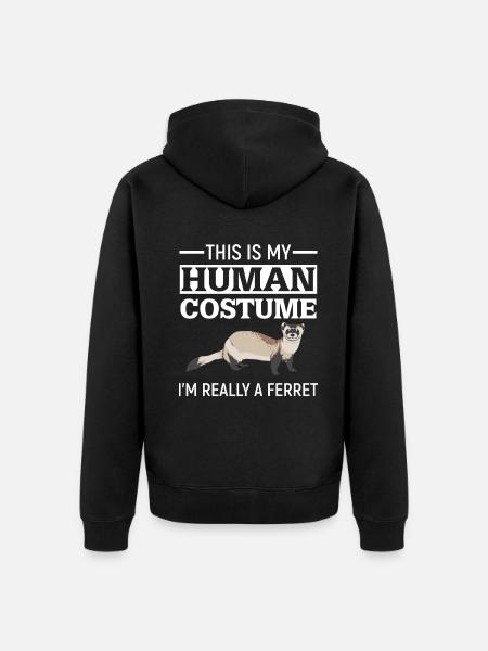 Frettchen - Unisex Premium Bio Zip Hoodie - Schwarz