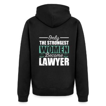 Anwalt - Unisex Premium Bio Zip Hoodie - Schwarz - Hinten - Nico (187cm)