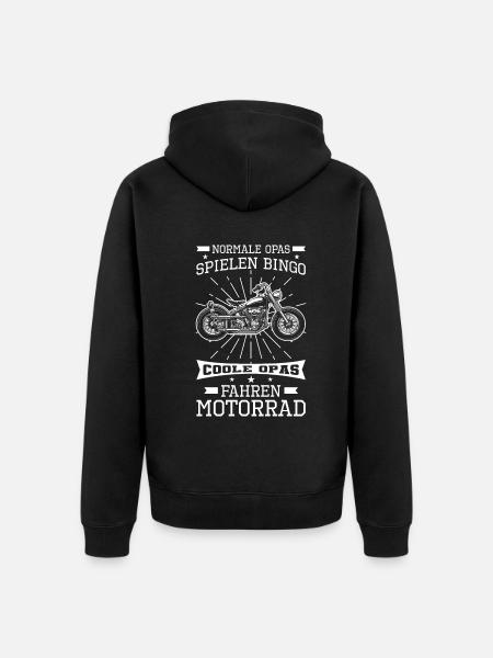 Motorradfahrer Opa - Unisex Premium Bio Zip Hoodie - Schwarz