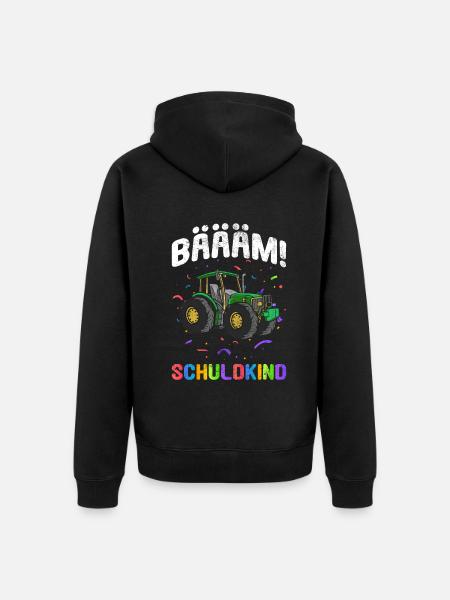 Einschulung | Bäääm! Schulkind - Unisex Premium Bio Zip Hoodie - Schwarz