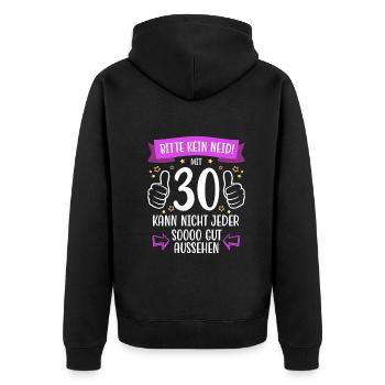 30 Geburtstag Mann Frau Lustig 30 Jahre - Unisex Premium Bio Zip Hoodie - Schwarz - Hinten - Nico (187cm)
