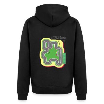 Spielen Sie Mat Car Race Track, Race of Champions Kids 3 - Unisex Premium Bio Zip Hoodie - Schwarz - Hinten - Nico (187cm)