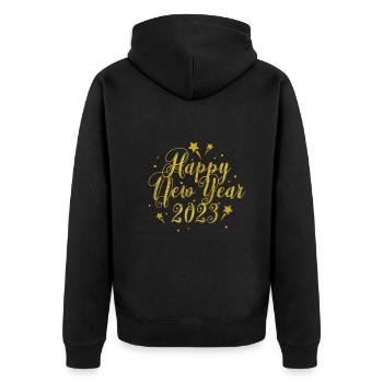 Fête du Nouvel An Bonne Année 2023 - Veste à capuche bio Premium Unisexe - noir - Dos - Nico (187cm)