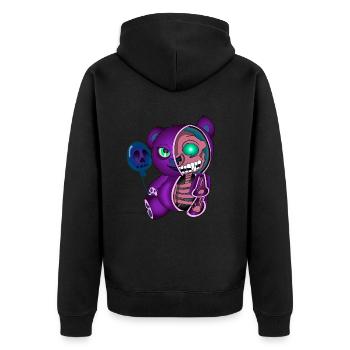 Skull Teddy Bear Skeleton Bear Halloween Shirt - Unisex Premium Organic Zip Hoodie - black - Back - Nico (187cm)