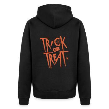 Halloween Trick or Treat Orange - Veste à capuche bio Premium Unisexe - noir - Dos - Nico (187cm)