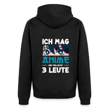 Ich Mag Anime und 3 Leute Japan Manga - Unisex Premium Bio Zip Hoodie - Schwarz - Hinten - Nico (187cm)
