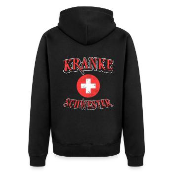 Halloween Kranke Schwester | Halloween Kostüm - Unisex Premium Bio Zip Hoodie - Schwarz - Hinten - Nico (187cm)