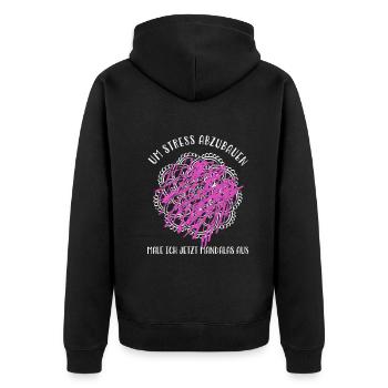 Anti Stress Sleep Shirt Funny sayings - Unisex Premium Organic Zip Hoodie - black - Back - Nico (187cm)