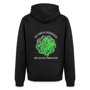 Anti Stress Sleep Shirt Funny sayings - Unisex Premium Organic Zip Hoodie - black - Back - Nico (187cm)