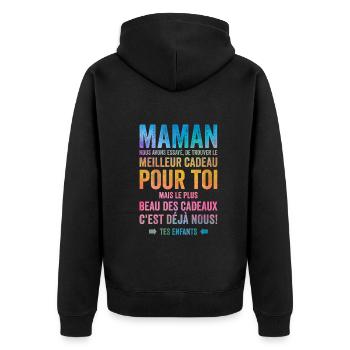 Maman Meilleur Cadeau C'est Nous Enfants - Veste à capuche bio Premium Unisexe - noir - Dos - Nico (187cm)