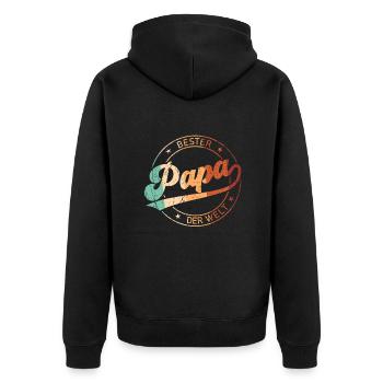 Bester Papa Der Welt Geschenk Superheld Vatertag - Unisex Premium Bio Zip Hoodie - Schwarz - Hinten - Nico (187cm)