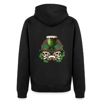 Crâne irlandais Irlande Trèfle vert Saint-Patrick - Veste à capuche bio Premium Unisexe - noir - Dos - Nico (187cm)