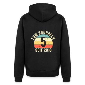 Geburtstag Junge Mädchen 5 Jahre Seit 2018 - Unisex Premium Bio Zip Hoodie - Schwarz - Hinten - Nico (187cm)