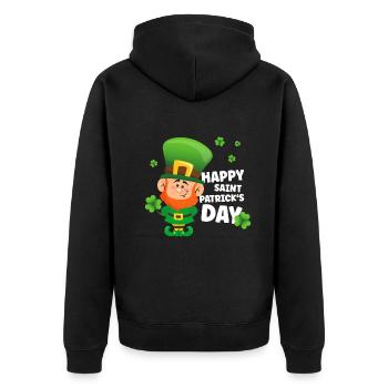 Irlande irlandaise Lucky Goblin Drôle St Patrick’s Day - Veste à capuche bio Premium Unisexe - noir - Dos - Nico (187cm)
