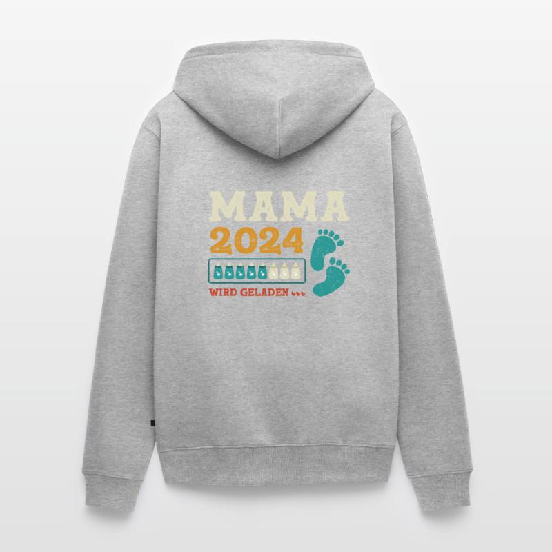 Mutter 2024 Werdende Mama Loading 2024 Unisex Premium Bio Zip Hoodie