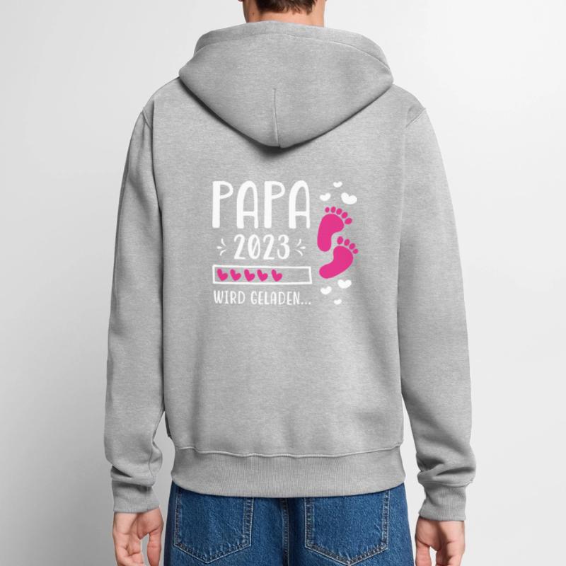Vater 2023 Werdender Papa Loading 2023 Unisex Premium Bio Zip Hoodie