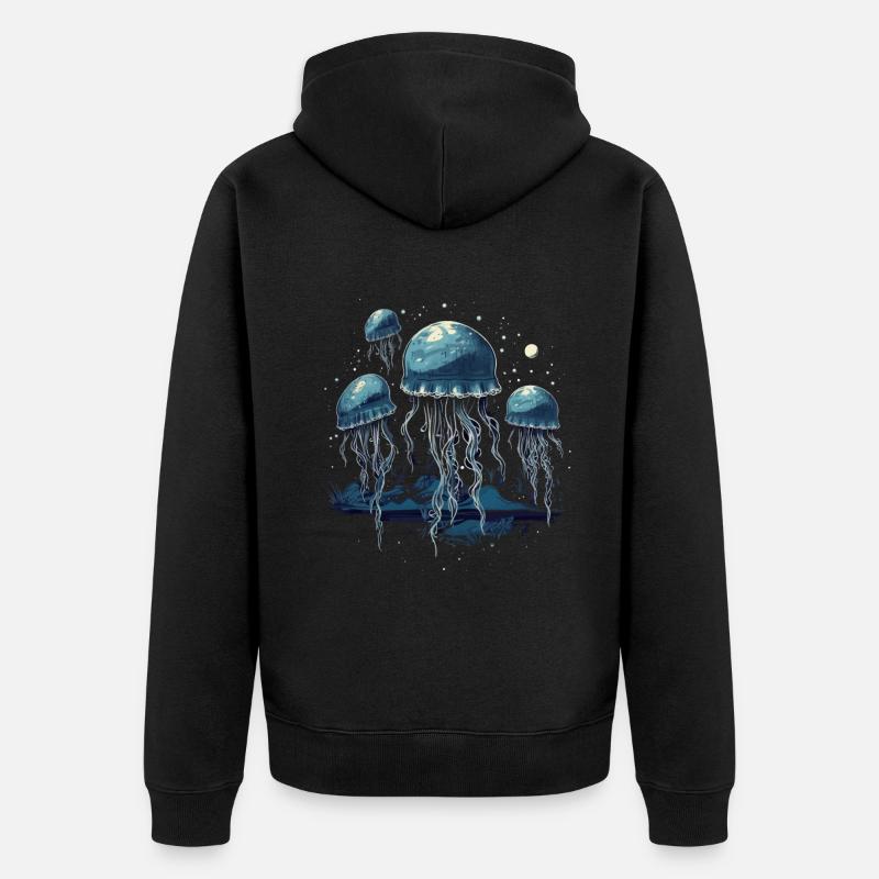 Méduse - Veste à capuche bio Premium Unisexe - noir