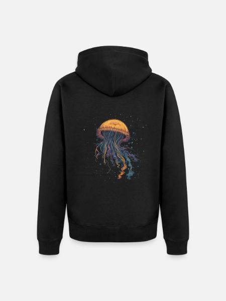 Méduse - Veste à capuche bio Premium Unisexe - noir