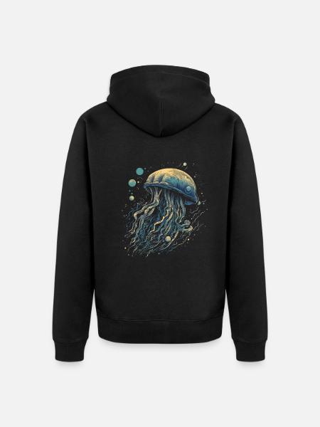 Méduse - Veste à capuche bio Premium Unisexe - noir