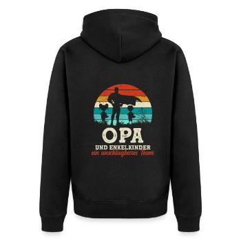 Team Super Opa und Enkelkinder Vatertag - Unisex Premium Bio Zip Hoodie - Schwarz - Hinten - Nico (187cm)