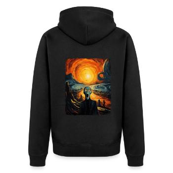 Ghost Costume Creepy Halloween Art - Unisex Premium Organic Zip Hoodie - black - Back - Nico (187cm)