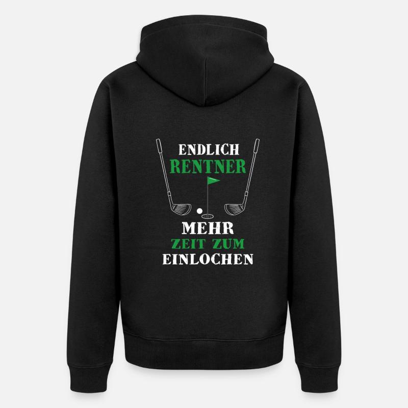 Rentner Golf Golfschläger - Unisex Premium Bio Zip Hoodie - Schwarz