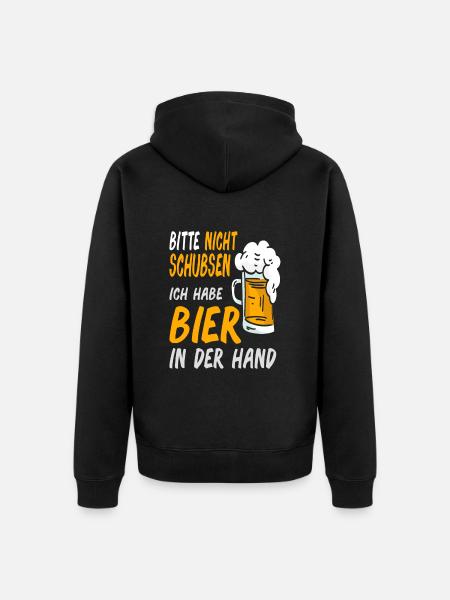 Bier Bierliebhaber Biertrinker - Unisex Premium Bio Zip Hoodie - Schwarz