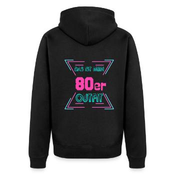 80er Outfit Musik - Unisex Premium Bio Zip Hoodie - Schwarz - Hinten - Nico (187cm)