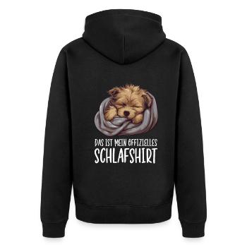 Offizielles Schlafshirt Havaneser Hund - Unisex Premium Bio Zip Hoodie - Schwarz - Hinten - Nico (187cm)