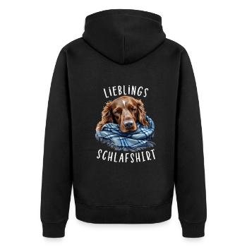 Lieblings Schlafshirt Irish Setter - Unisex Premium Bio Zip Hoodie - Schwarz - Hinten - Nico (187cm)