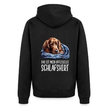 Offizielles Schlafshirt Irish Setter Hund - Unisex Premium Bio Zip Hoodie - Schwarz - Hinten - Nico (187cm)