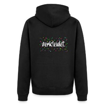 Verkleidet Kostümersatz Kein Kostüm - Unisex Premium Bio Zip Hoodie - Schwarz - Hinten - Nico (187cm)