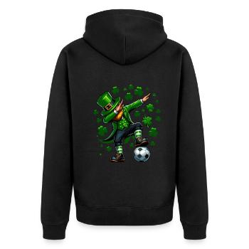 Fête irlandaise de la Saint-Patrick Football vert - Veste à capuche bio Premium Unisexe - noir - Dos - Nico (187cm)