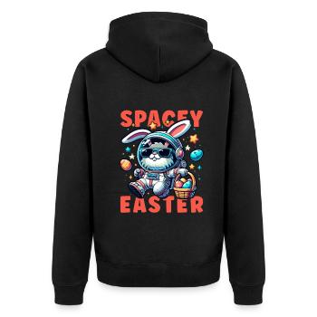 Lapin de Pâques Astronaute Garçons Filles Panier De Pâques - Veste à capuche bio Premium Unisexe - noir - Dos - Nico (187cm)