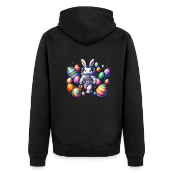 Lapin de Pâques Astronaute Garçons Filles Panier De Pâques - Veste à capuche bio Premium Unisexe - noir - Dos - Nico (187cm)