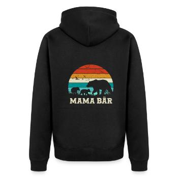Mama Bear Baby Son Gift Mother's Day Mama Bear - Unisex Premium Organic Zip Hoodie - black - Back - Nico (187cm)