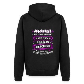 Le meilleur cadeau, c’est nous Maman Fête des Mères - Veste à capuche bio Premium Unisexe - noir - Dos - Nico (187cm)