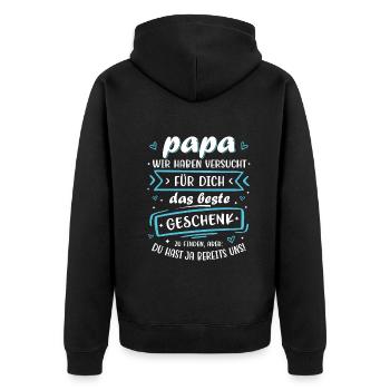 The best gift is us dad father's day - Unisex Premium Organic Zip Hoodie - black - Back - Nico (187cm)
