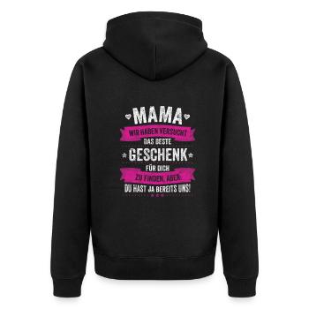 Le meilleur cadeau, c’est nous Maman Fête des Mères - Veste à capuche bio Premium Unisexe - noir - Dos - Nico (187cm)