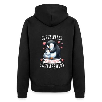 Offizielles Beste Mama Schlafshirt Pinguin - Unisex Premium Bio Zip Hoodie - Schwarz - Hinten - Nico (187cm)